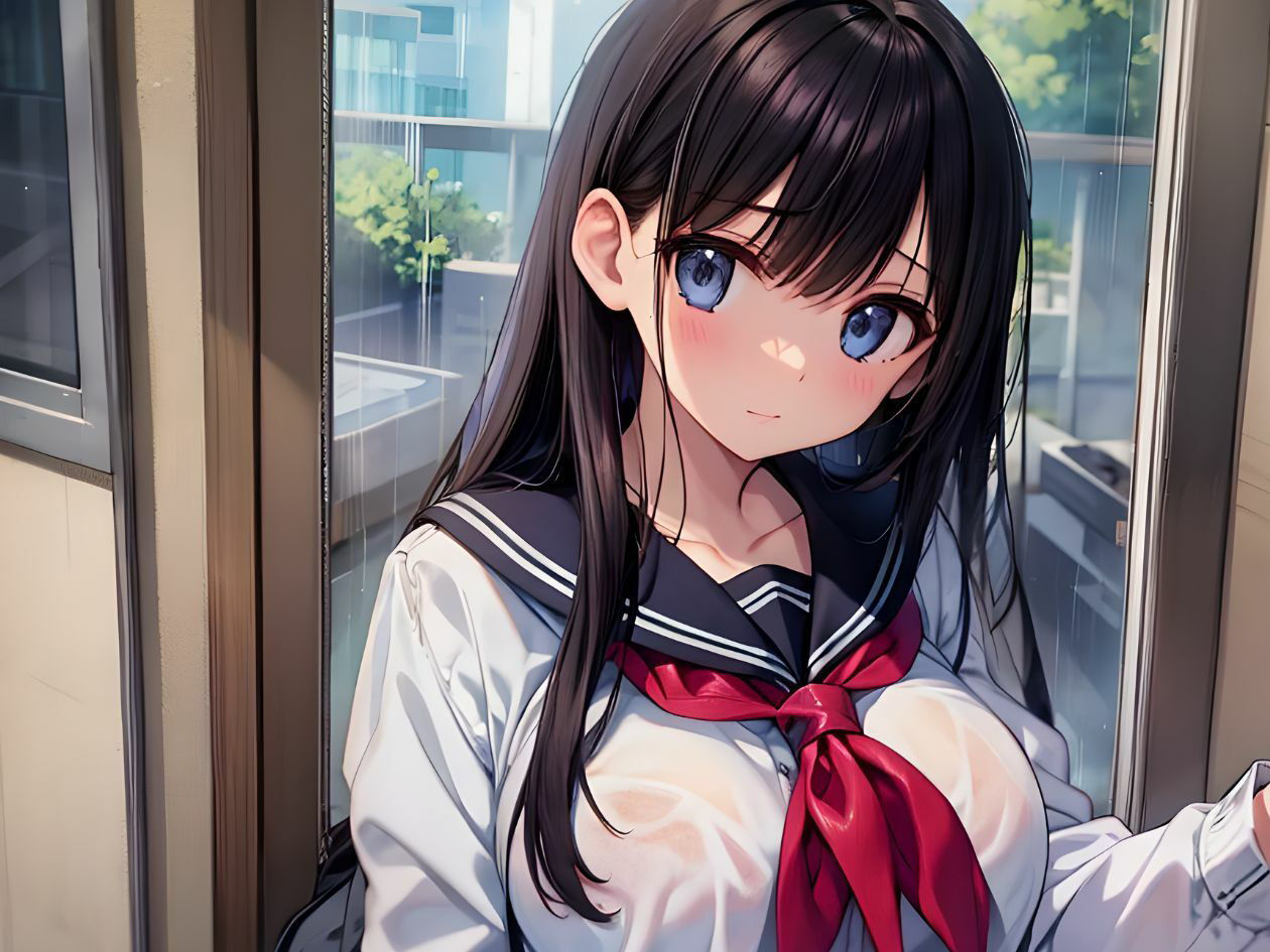 【KU100】しとしとと雨が降る中、物静かな少女と淫らに溶け合う サンプル2ページ目