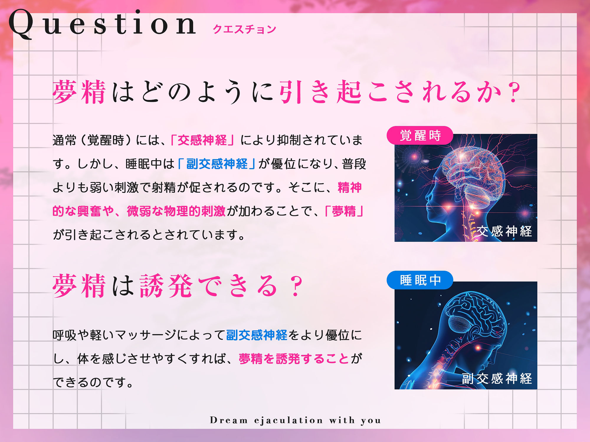 【最新睡眠’脳’科学】キミと夢射精〜初心者でもカンタン！聞くだけで気持ちよ〜く夢精できちゃうお手軽キット〜 サンプル2ページ目