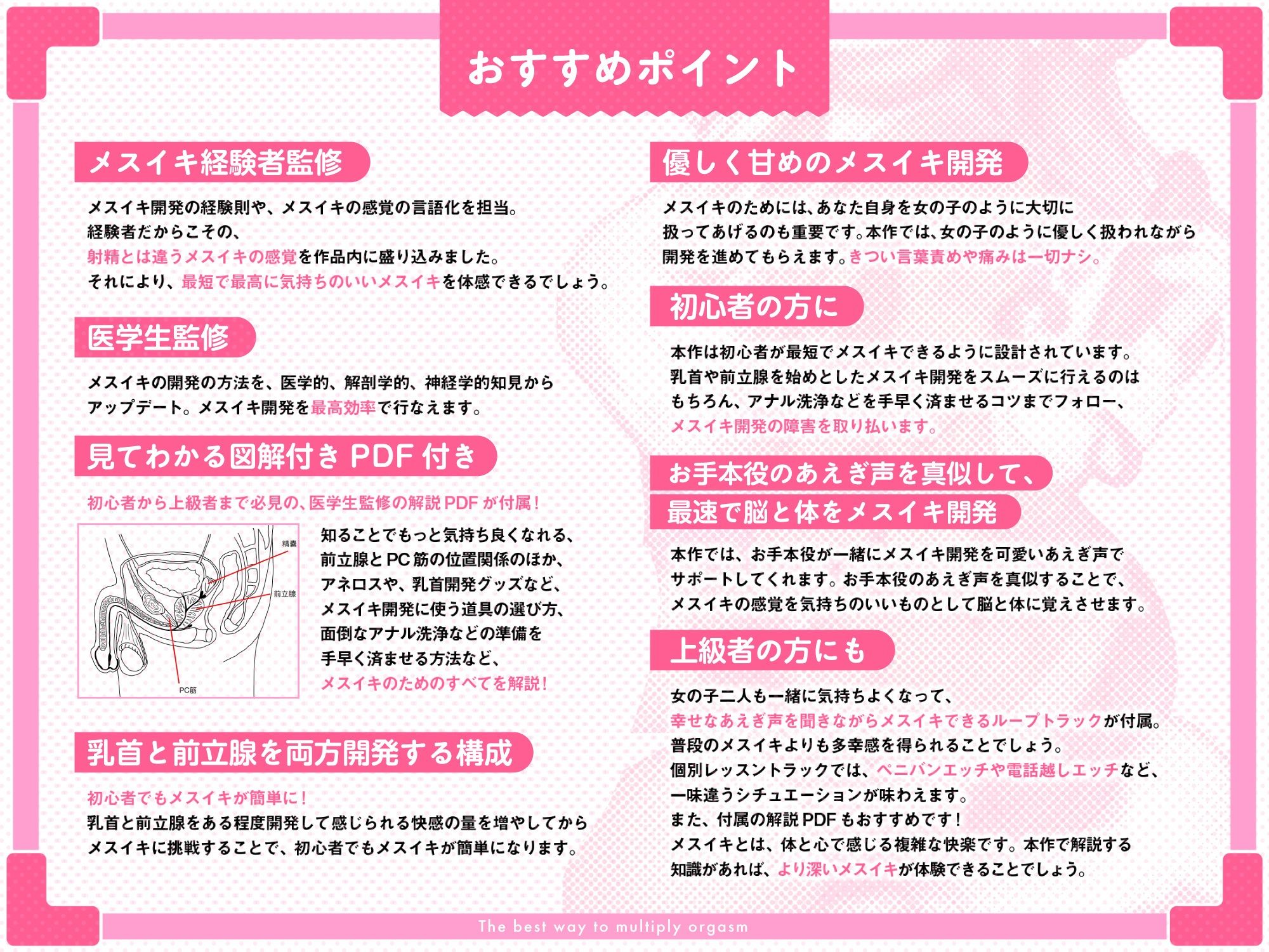 【医学生監修/図解解説PDF入】脳に快感を刻み込む甘々乳首＆前立腺開発 後戻りできない一ヶ月間甘マゾ メスイキトレーニング サンプル2ページ目