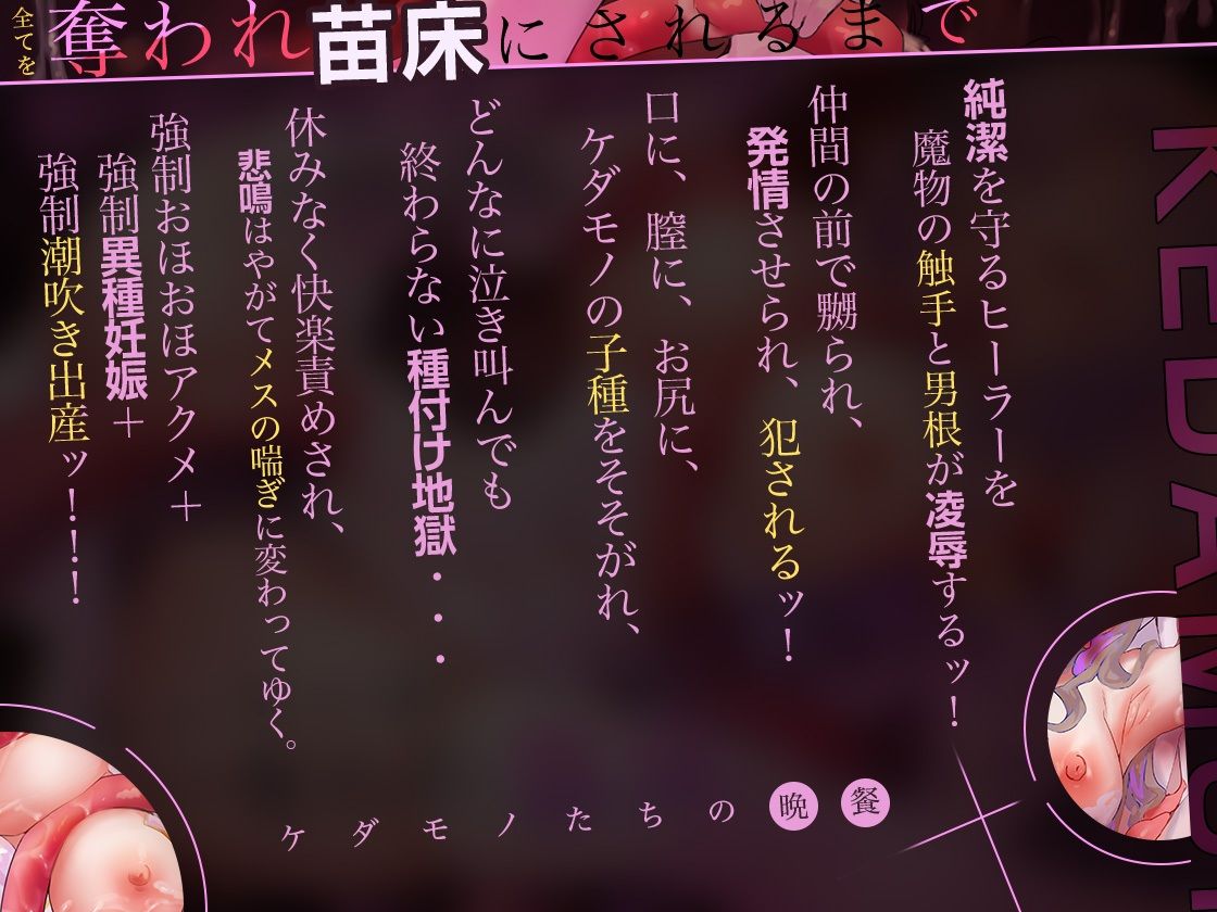 ケダモノたちの晩餐〜ヒーラーが全てを奪われ苗床にされるまで〜 【ダークファンタジー】 サンプル2ページ目