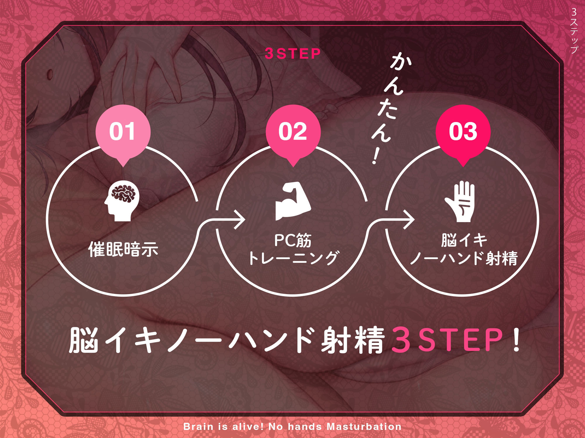 【PC筋＋催●式】誰でも出来る！決定版「はじめての」脳イキ！ノーハンドオナニー初級編 サンプル3ページ目