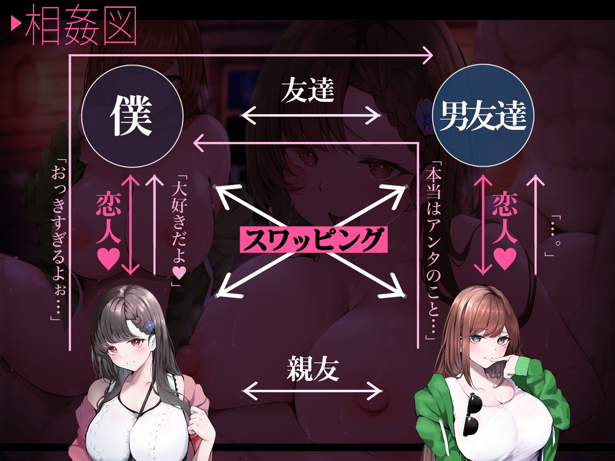 ？？寝取られ/NTR/スワップ？？ 初めての彼女を何度も犯●れて中古おま〇こにコキ射精したお話。【マルチバイノーラル録音】 サンプル1ページ目