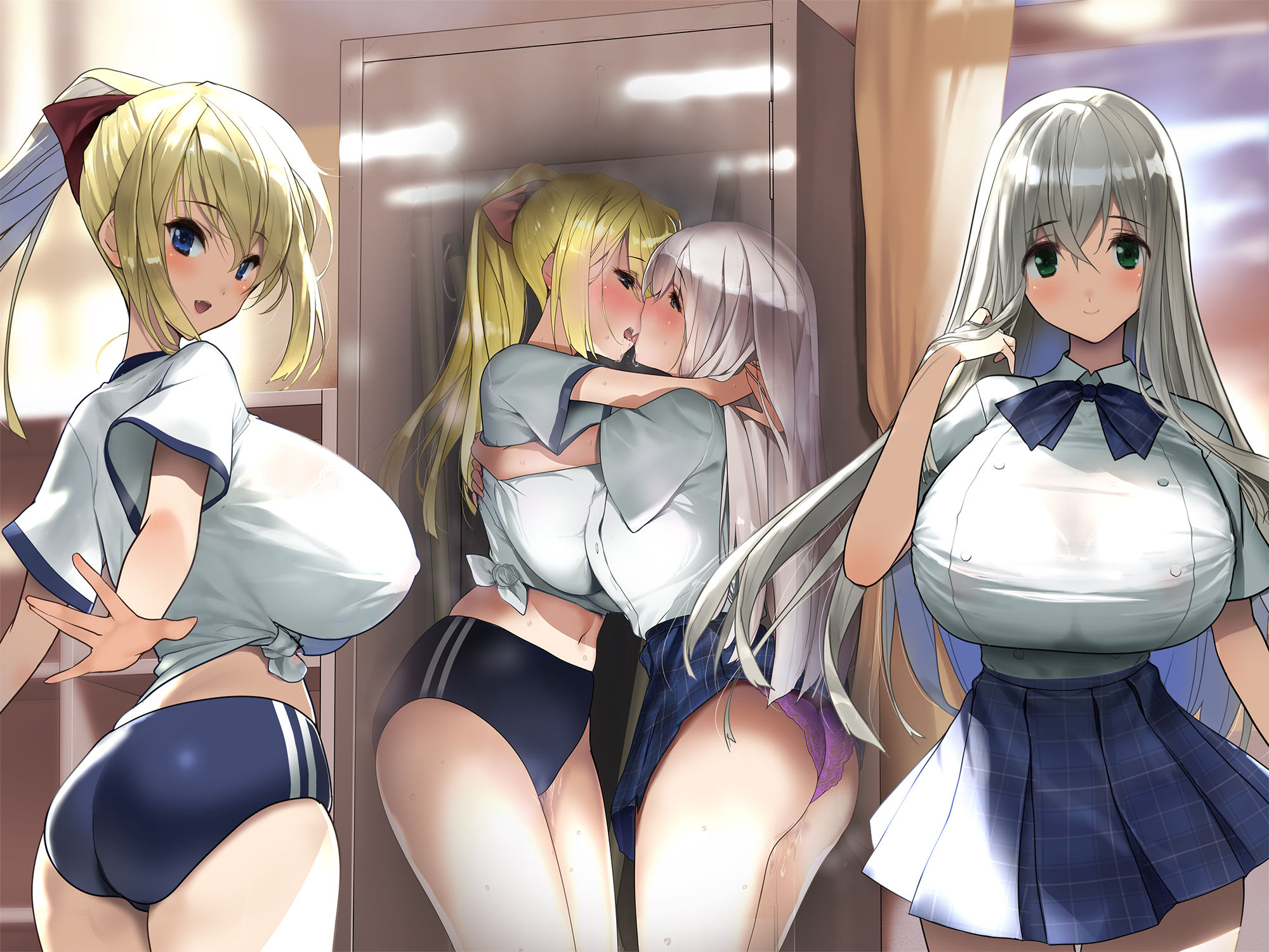 【ガチレズ】百合ロッカー【両耳ベロチュー体験】 〜貴方は二人の間に挟まれた空気みたいな何か〜【りふれぼプレミアムシリーズ】 サンプル5ページ目