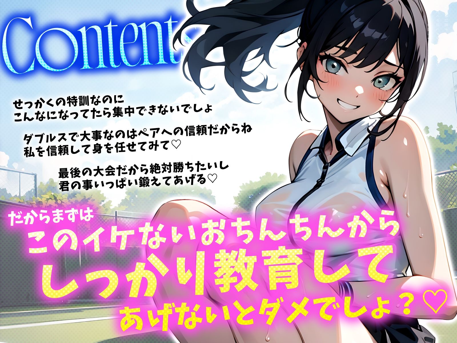 清楚系巨乳テニス部エースの汗だく中出しダブルスレッスン〜密着あまねちょオホ声っち〜 サンプル3ページ目