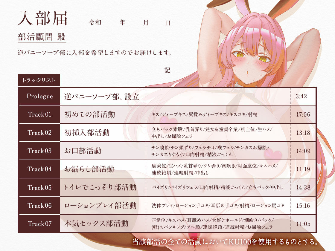 【ロリオホ声/実用トラック付】逆バニーソープ部◇学園一エロいカラダのロリ声クラスメイトと性処理媚び媚びご奉仕えっち◇ サンプル3ページ目