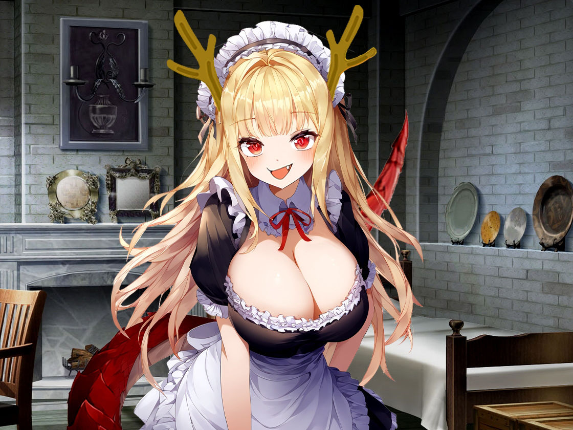 巨乳竜人メイドが発情期で性欲爆発！鬼や屈強兵士達にぶっかけハメられまくってザーメンまみれ！目の前で寝取られまくって愛するご主人様鬱勃起 サンプル3ページ目