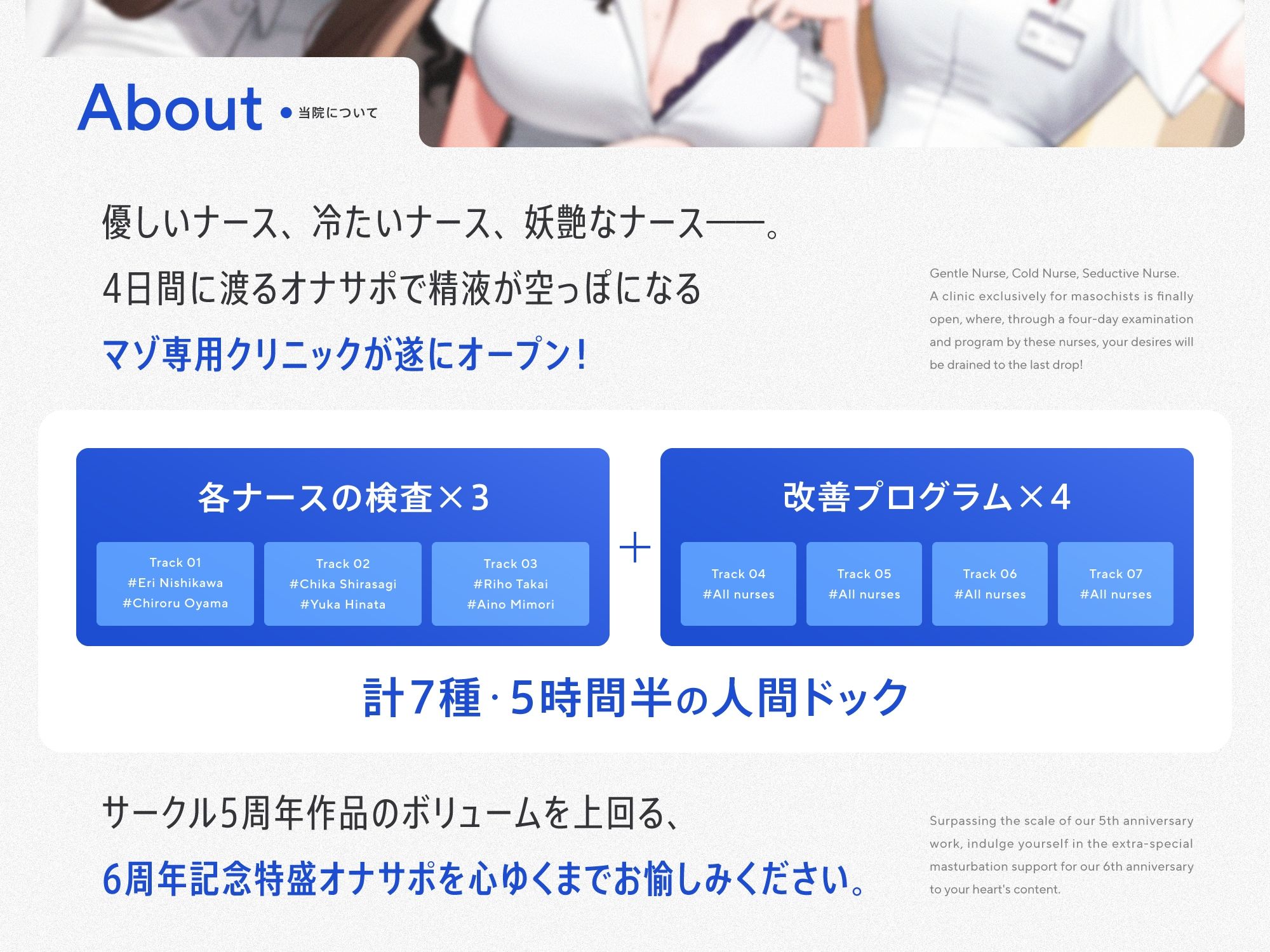 【5時間半↑オナサポ×7】オナサポ人間ドック【6周年記念】 サンプル1ページ目