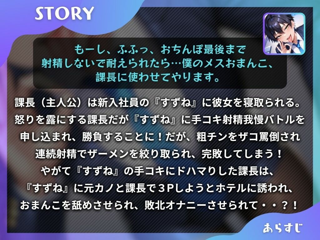 王子様な後輩社員に彼女も課長も寝取られてチームまるごとNTR〜寝取られちんぽを手コキ責めでマゾオス躾け〜【ドM向け】【KU100】 サンプル2ページ目