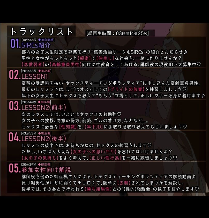 女子大生慈善団体による恋愛弱者男性向け慈善性教育プログラム〜セックスティーチングボランティア2〜 サンプル1ページ目