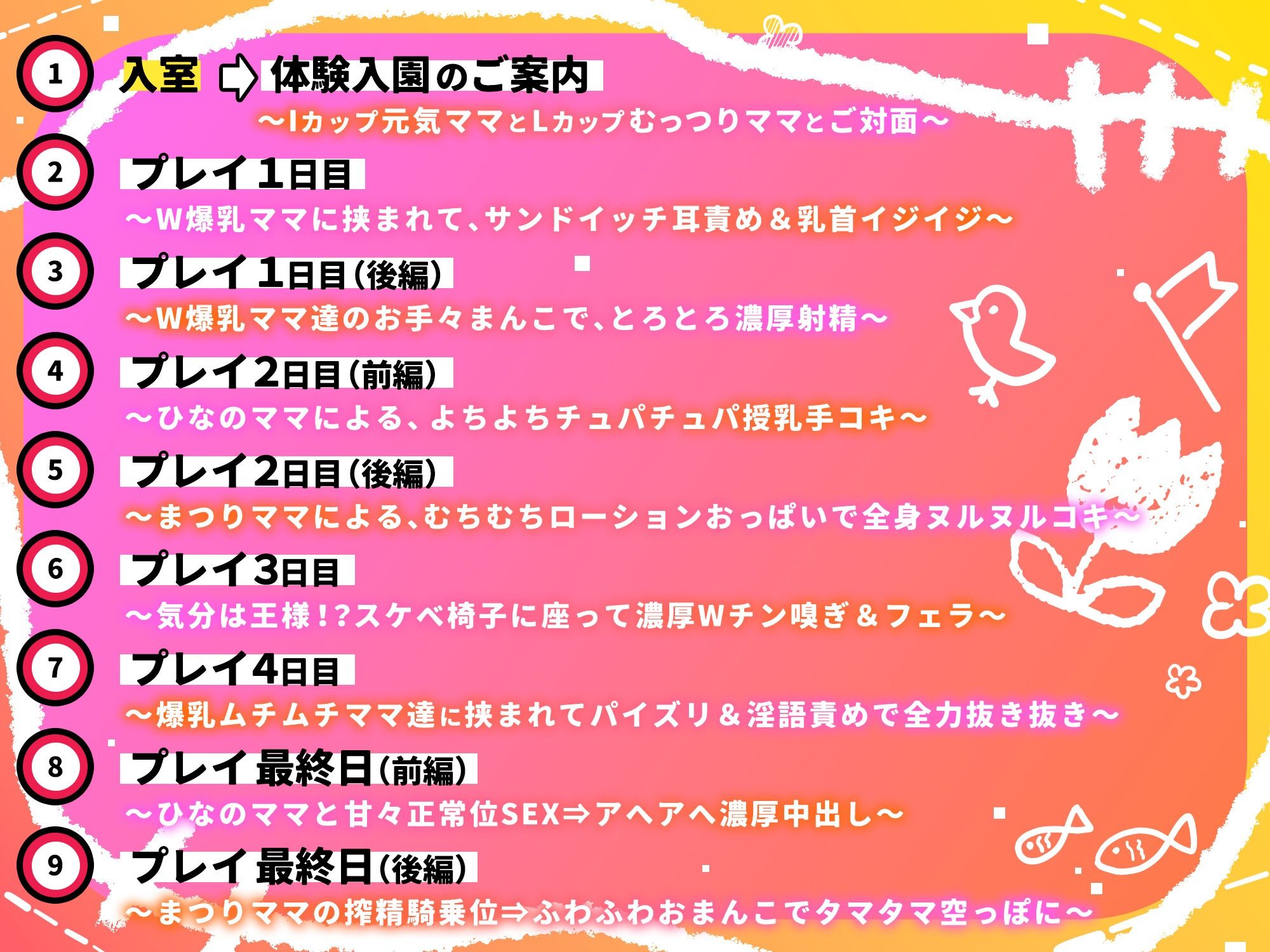 【豪華8大特典！】W爆乳ママハーレム「エトワール」へようこそ♪ 最高級むちむちママ達に挟まれて過ごす5日間の濃厚バブらせ甘やかし入園コース【同時収録でリアル3P体験】 サンプル4ページ目