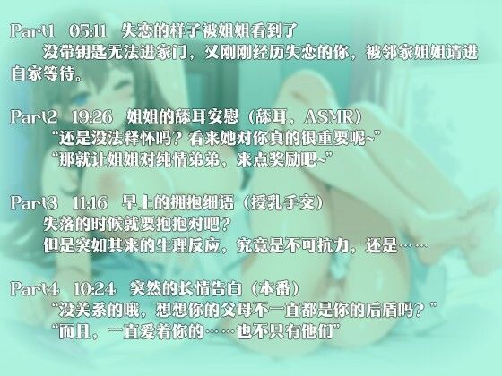 【中国語注意】お隣のお姉さんの失恋慰め 〜すぐ隣での慰めの付き添い〜 サンプル1ページ目