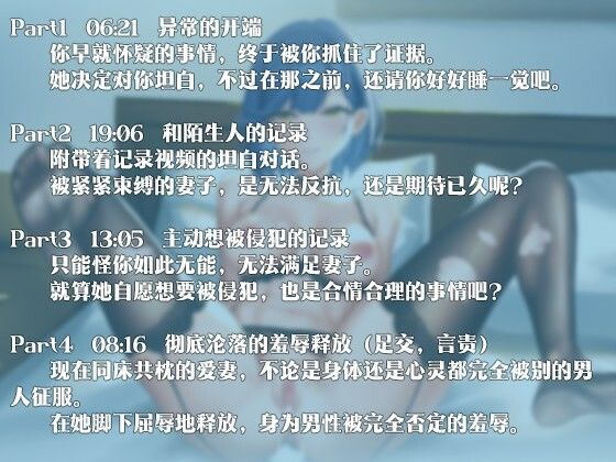 【中国語注意】取り返しのつかない不倫記録 〜愛妻が他人の肉便器に堕ちた〜 サンプル1ページ目