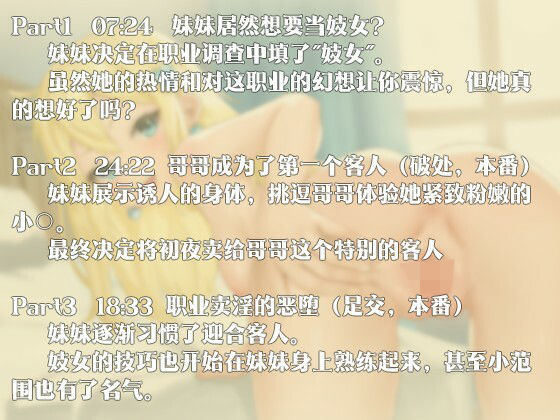 【中国語注意】処女妹妹が売春したがっている 〜肉体を売る無限の悪堕ち〜 サンプル1ページ目