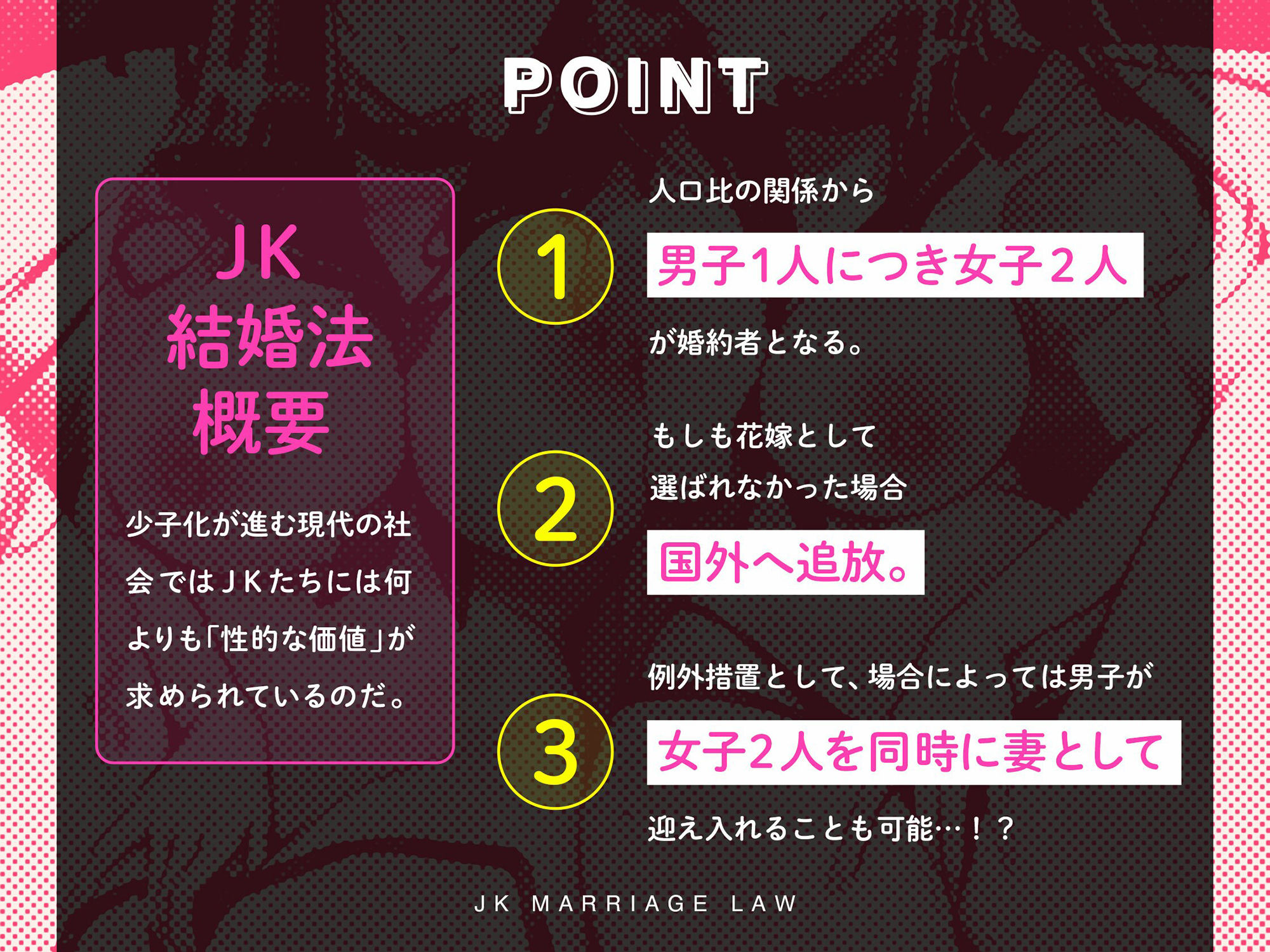 JK結婚法〜無作為に選ばれた同クラスの女子二人を婚約者とする法律〜 サンプル2ページ目
