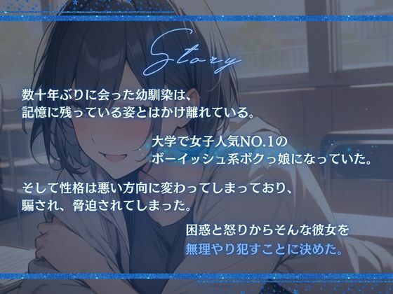 【女子人気NO.1ボーイッシュ系ボクっ娘】久々に会った幼馴染に脅迫されたので無理やり犯して立場逆転、今では立派な性奴●（CV.進藤あずさ） サンプル1ページ目