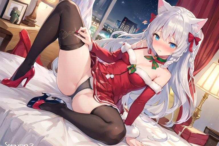 同棲ねこさんとのクリスマス03〜白猫さんのお願い ヨル編 サンプル4ページ目