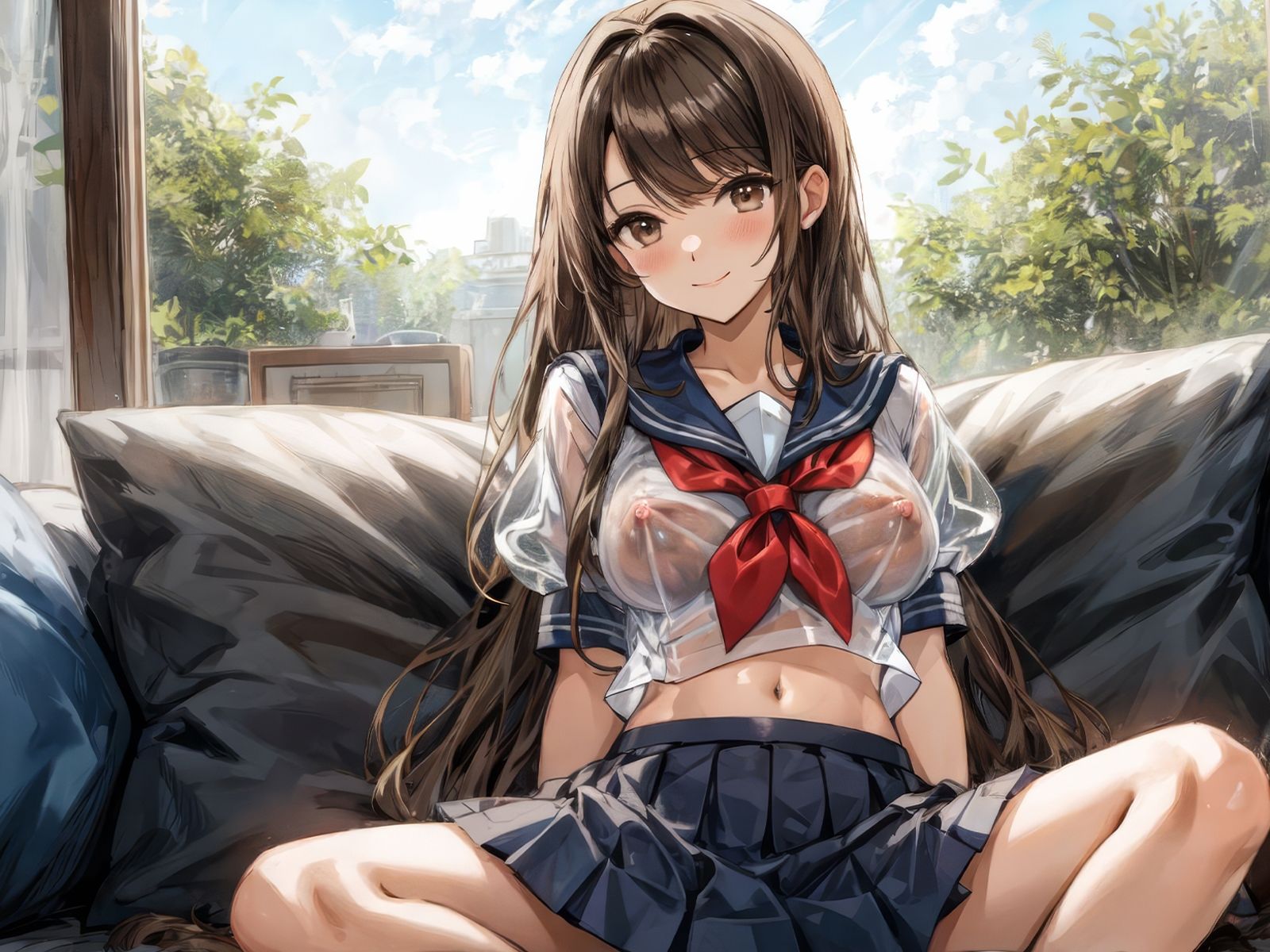【男の娘】甘々母性たっぷりお姉ちゃんが、ボクにセーラー服を着せて迫ってくるので困ってます【男性受け・逆転無し】 サンプル1ページ目