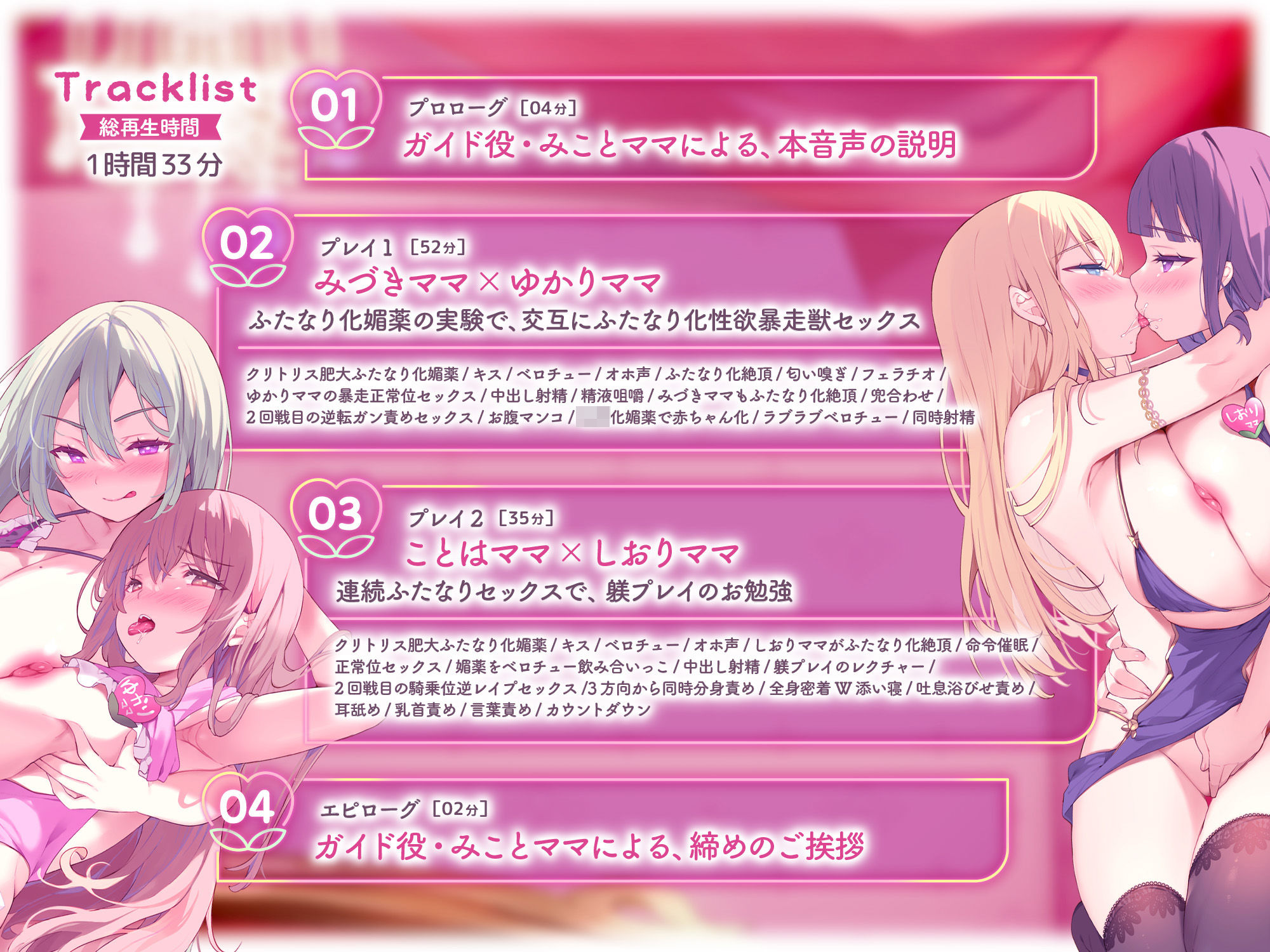 【レズセックス鑑賞】大人○ちゃんのためのエッチな○○○ 甘園房 レズセックストレーニング2 〜ドスケベママ先生たちのふたなり化媚薬で性欲暴走ケダモノセックス〜 サンプル4ページ目