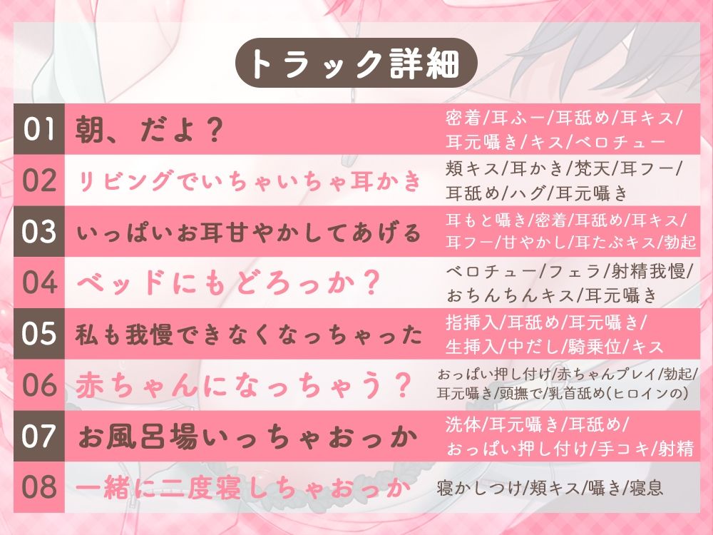 【密着多め】キスが大好きな彼女に、いちゃいちゃ甘えられて、お口も耳も身体も舐めとかされる休日♪ サンプル3ページ目