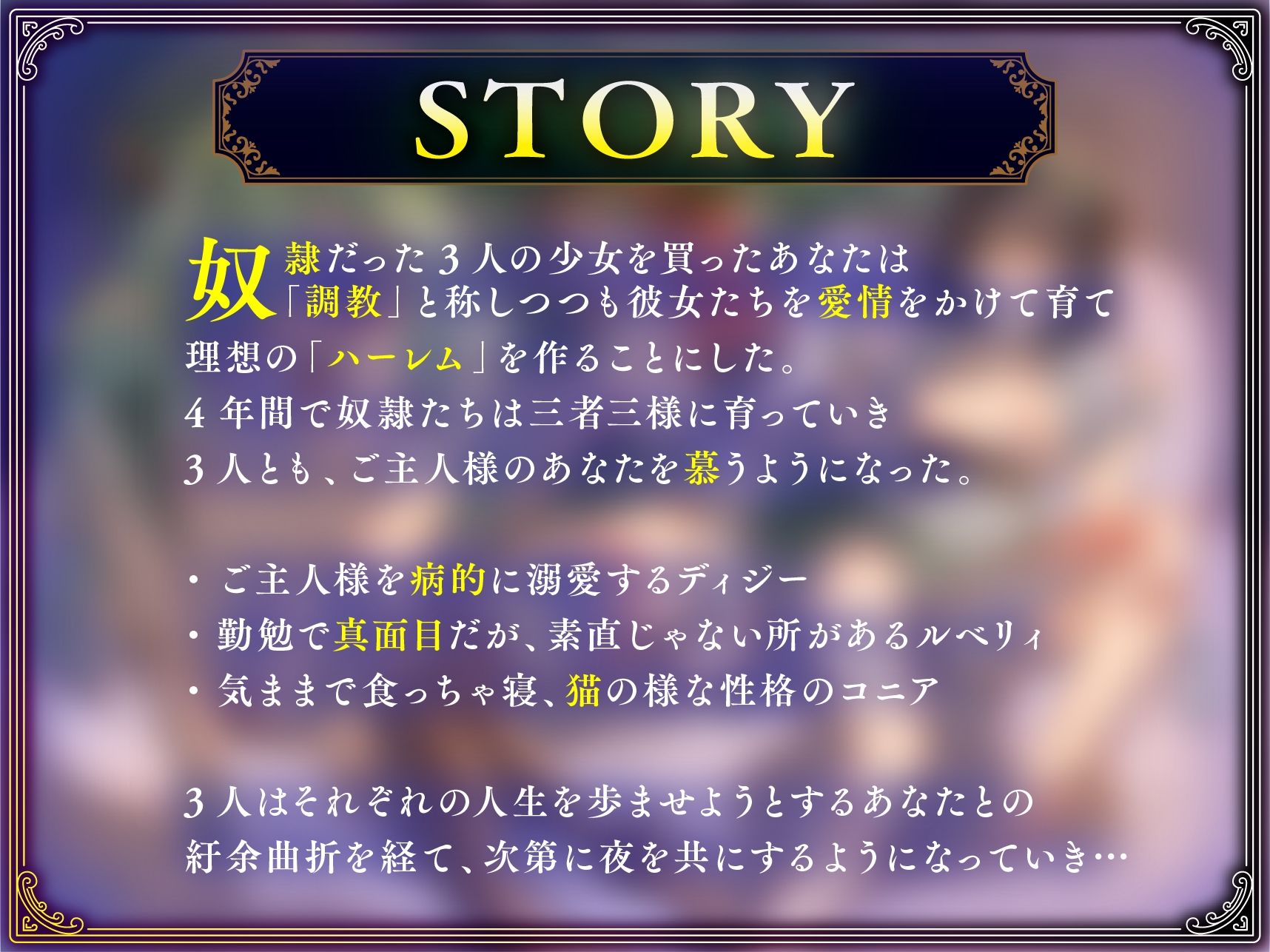 奴○を調教してハーレム作る〜育てた奴○たちと純愛ハーレムHするまでの話〜【音声版】 サンプル2ページ目