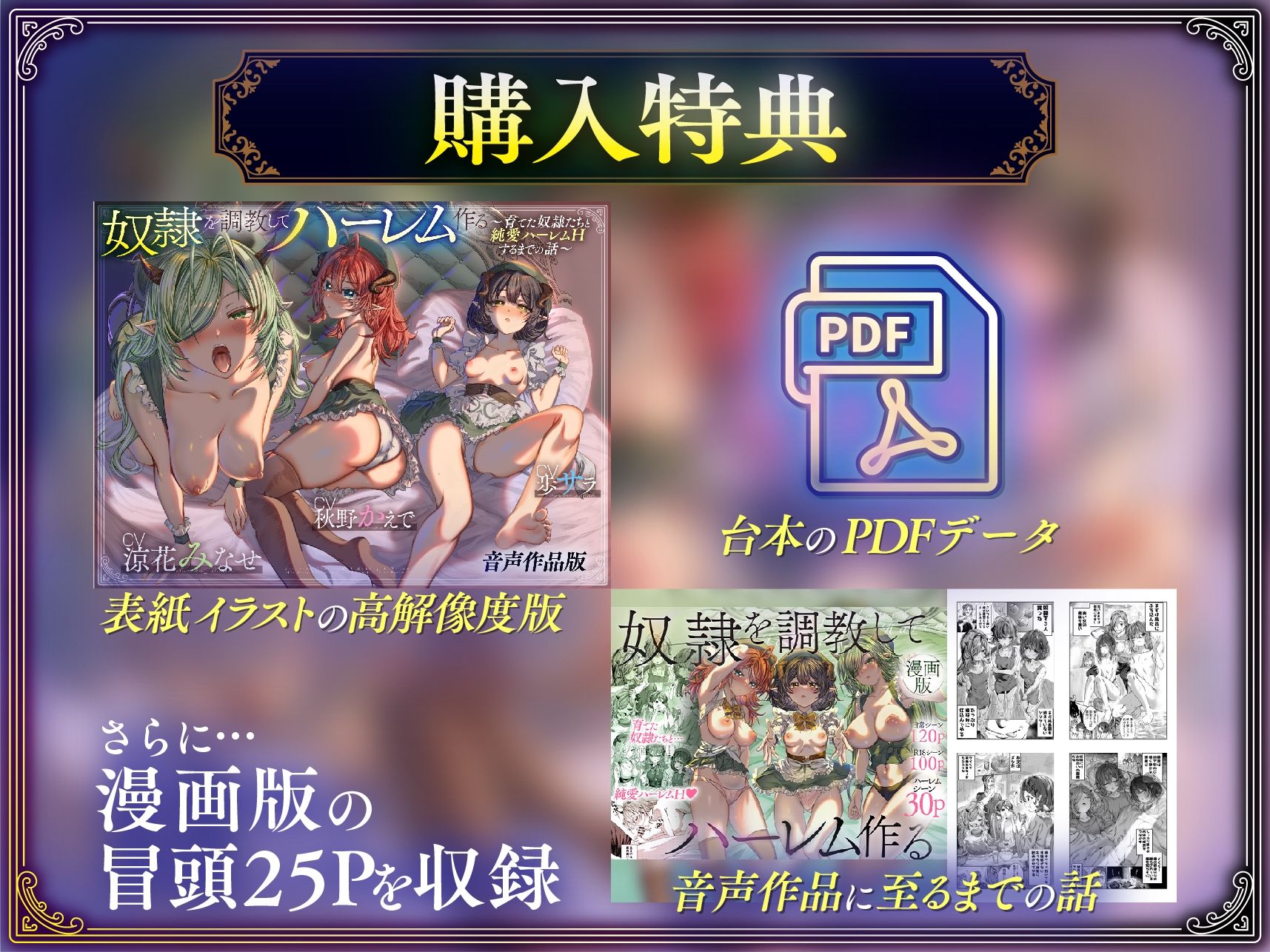 奴○を調教してハーレム作る〜育てた奴○たちと純愛ハーレムHするまでの話〜【音声版】 サンプル4ページ目