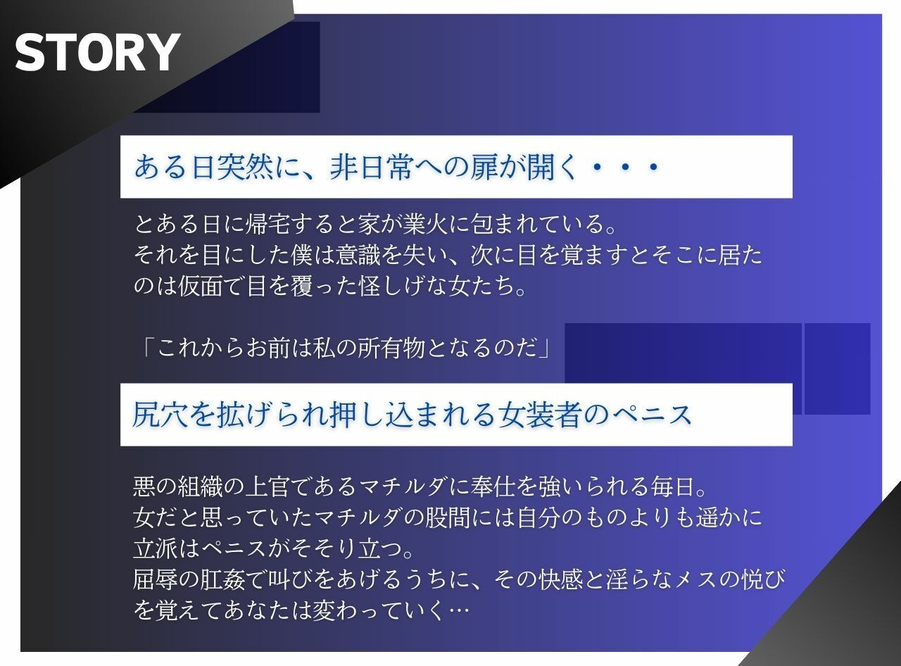 悪のニューハーフ女幹部 メス堕ち倒錯ホモ調教 悪の組織に連れ去られ極太チンポの虜になった僕 サンプル2ページ目
