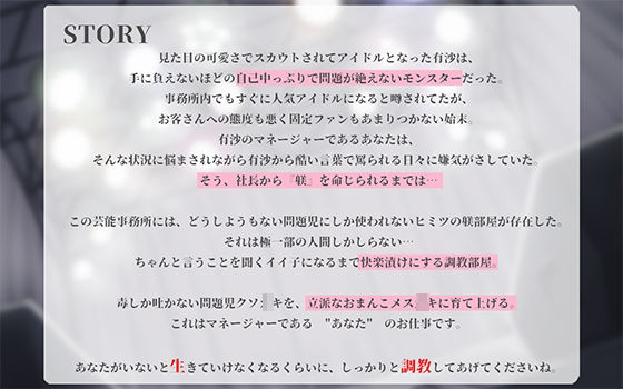 生意気アイドル絶頂メス穴おまんこ調教1〜クソ○キJ○有沙は開発されて聞き分けの良いメ○○キになりゅ〜 サンプル3ページ目