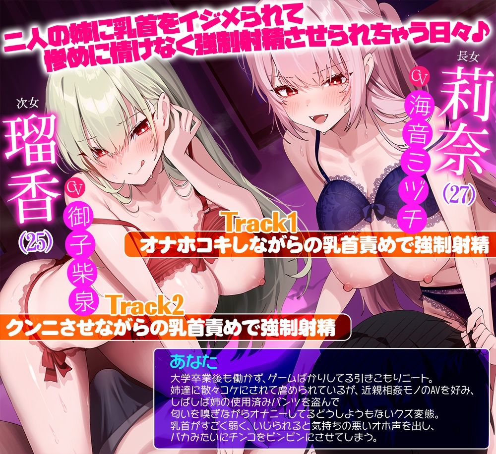 【人権はないけど気持ちいい！】ニートの俺は姉ちゃん達の乳首責め射精奴●★二人の姉に乳首をイジメられて惨めに情けなく強●射精させられちゃう日々 サンプル1ページ目