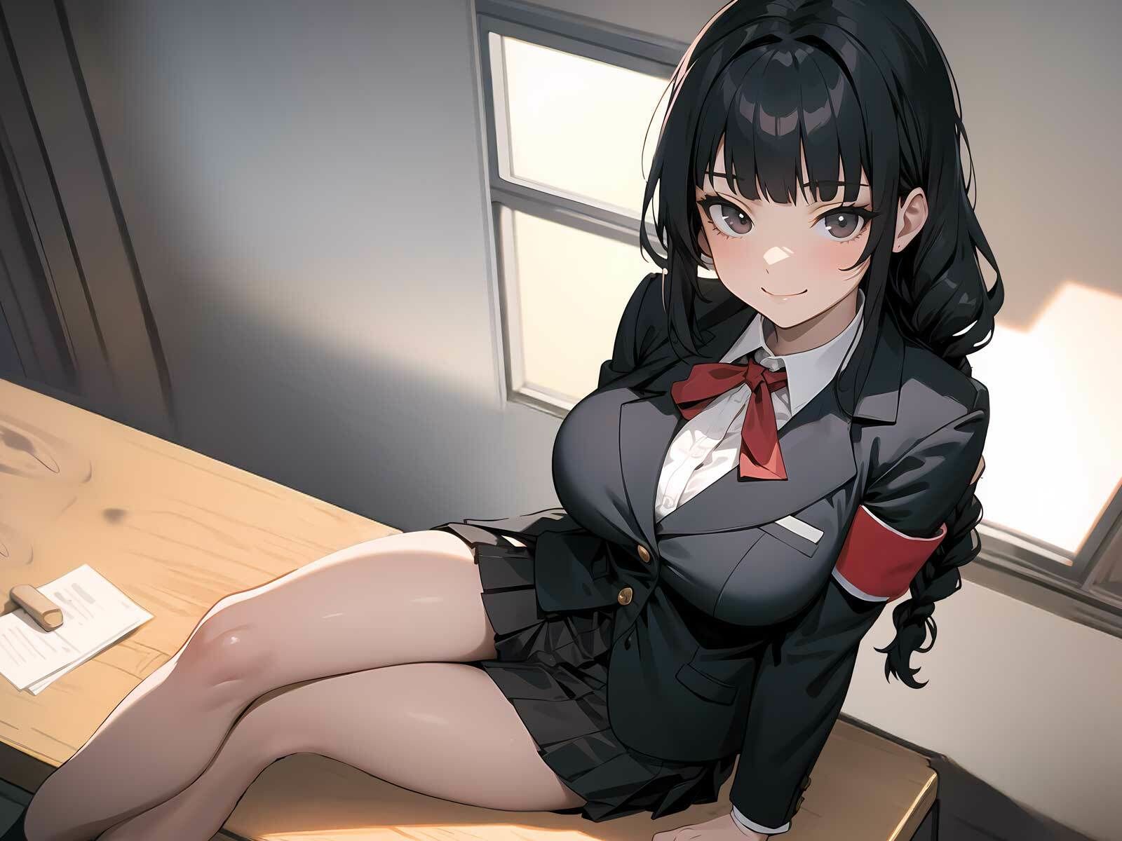 放課後の教室でオナニーしていたら…イケイケ巨乳風紀委員長に見つかり強●取り絞りえっち サンプル4ページ目