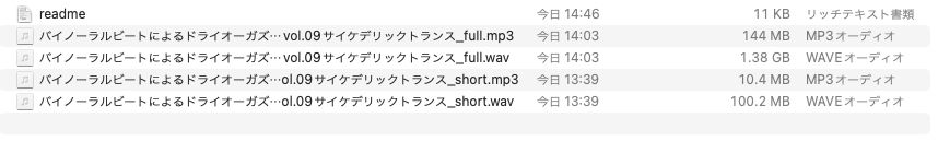 バイノーラルビートによるドライオーガズム誘発音vol.9 サイケデリックトランス サンプル1ページ目