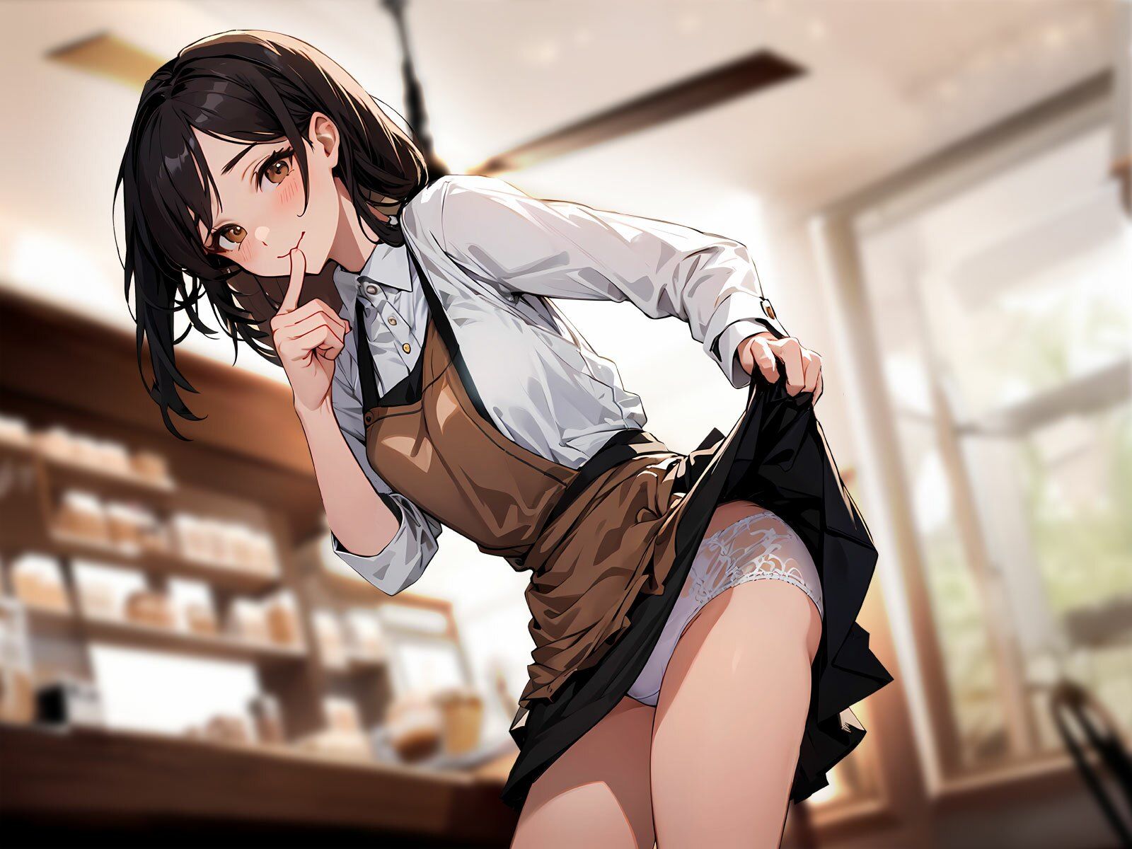 清楚系カフェ店員は憧れの僕にだけ閉店後の裏メニュー誘惑♪制服姿でスキスキ生お◯んこ濃厚サービス サンプル4ページ目