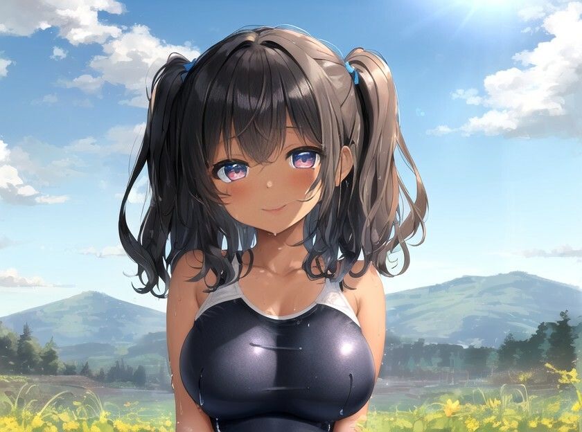エッチな事を知らない褐色〇リ巨乳でスク水姿の姪っ子に叔父さんが大人の遊びを教えてみた話【水着/パイズリ/中出し】 サンプル3ページ目