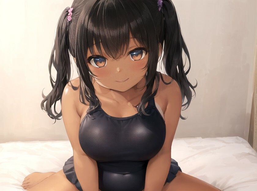 エッチな事を知らない褐色〇リ巨乳でスク水姿の姪っ子に叔父さんが大人の遊びを教えてみた話【水着/パイズリ/中出し】 サンプル4ページ目