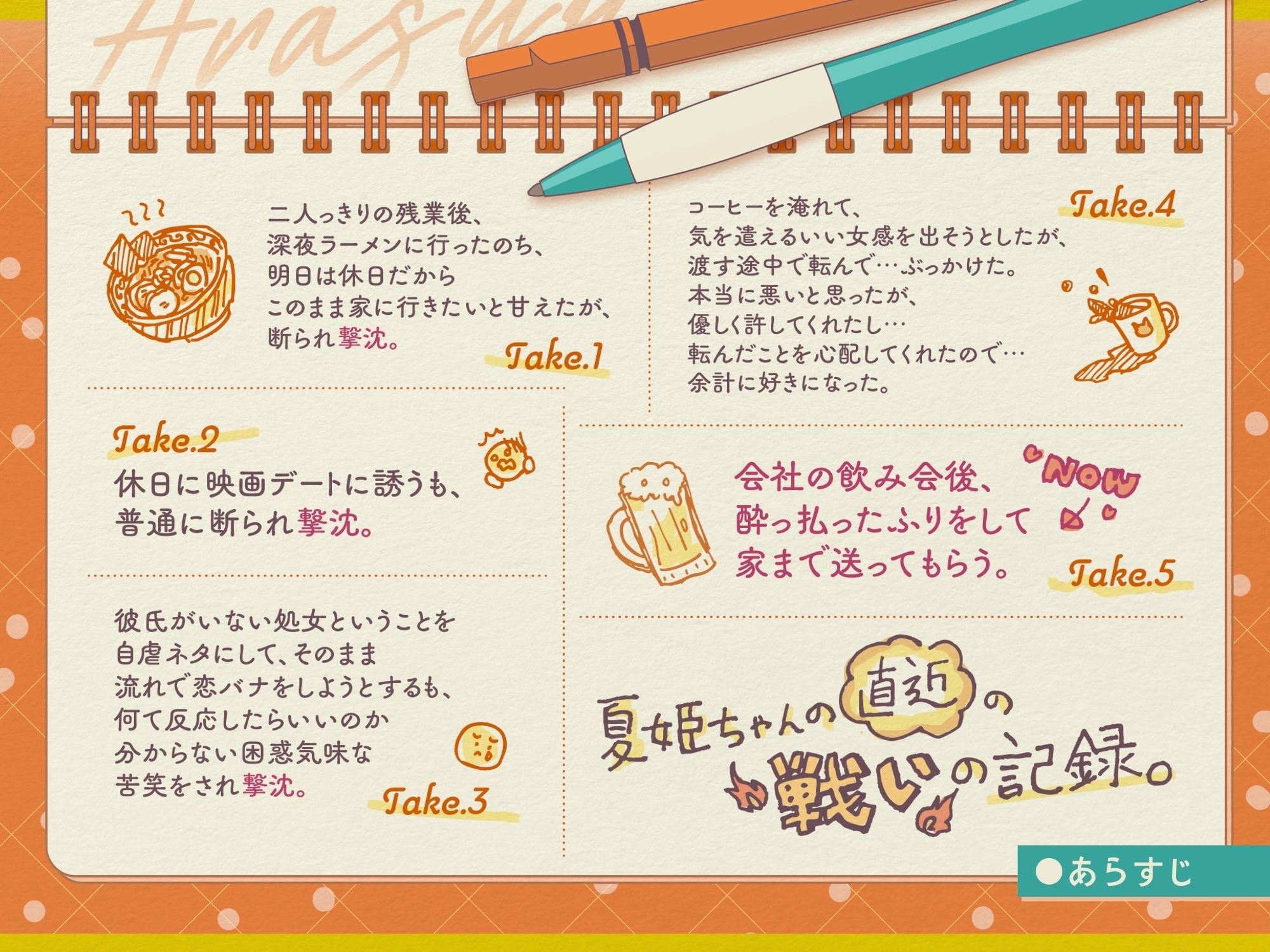 《ラブコメ、あまあま要素強め》『酔った会社の同期が、やたらと雨宿りを誘ってくる。→そのまま喰われました。→危険日でした。→妊娠されました。→あっ、終わったわ。』 サンプル1ページ目