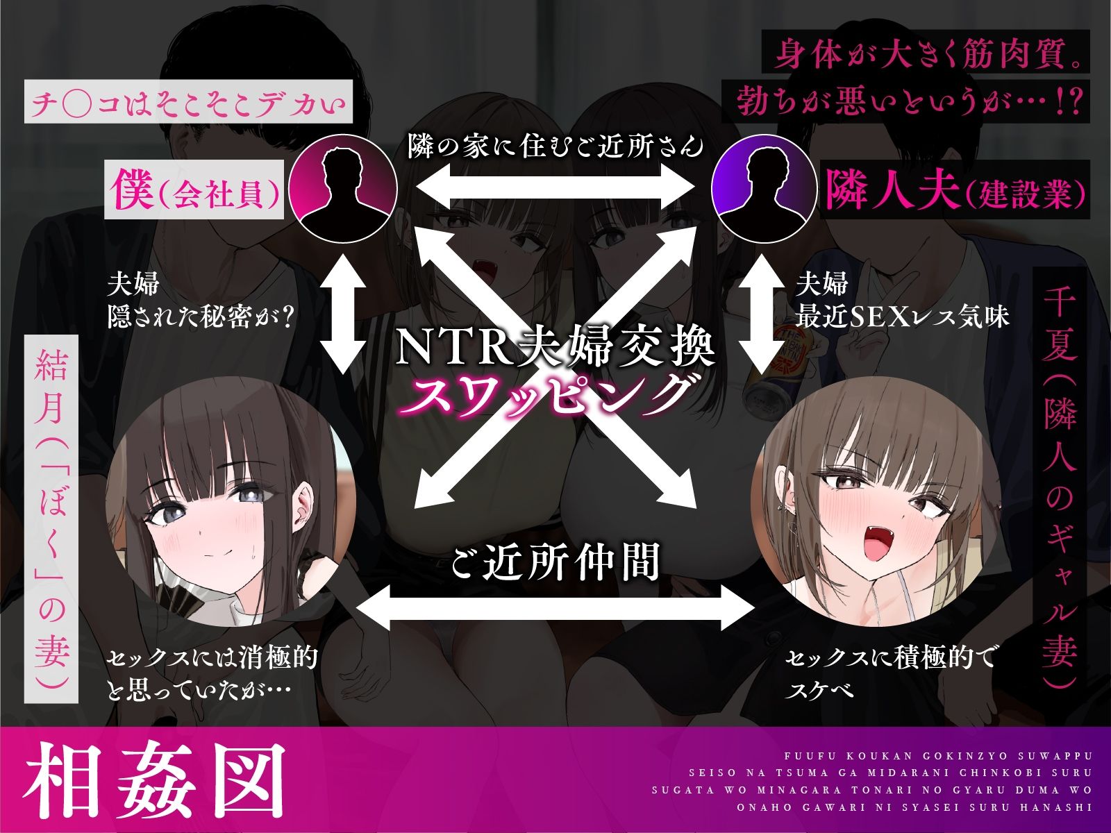 【夫婦交換ご近所スワップ】清楚な妻が淫らにチン媚びする姿を見ながら隣のギャル妻をオナホ代わりに射精するお話。 サンプル3ページ目