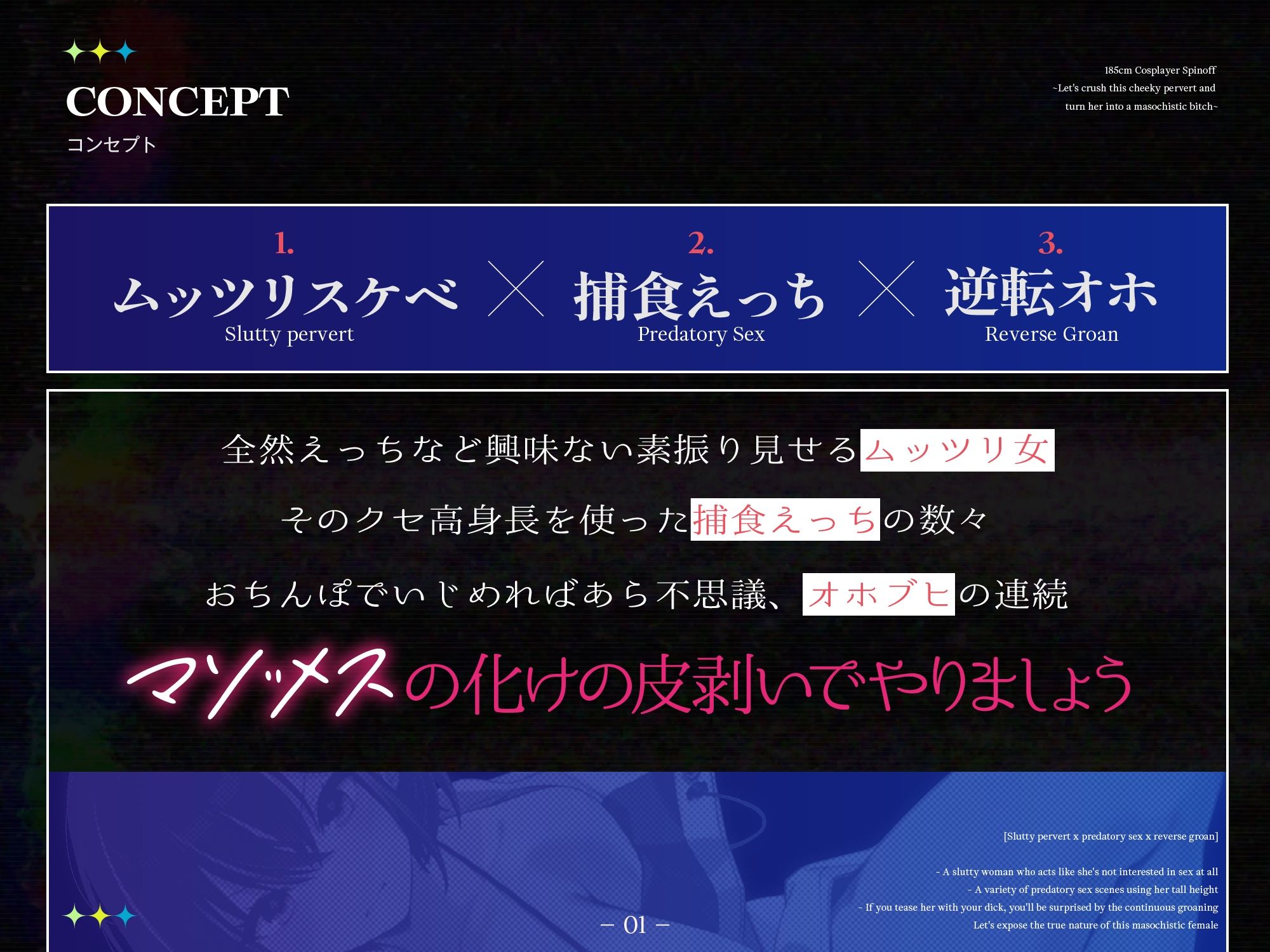 【長身女逆レ●プ→チン堕ち/ドスケベ事後差分イラスト】185cmコスプレイヤースピンオフ〜生意気なムッツリスケベはハメ潰してオホらせてマゾメスにしちまえ〜 サンプル2ページ目