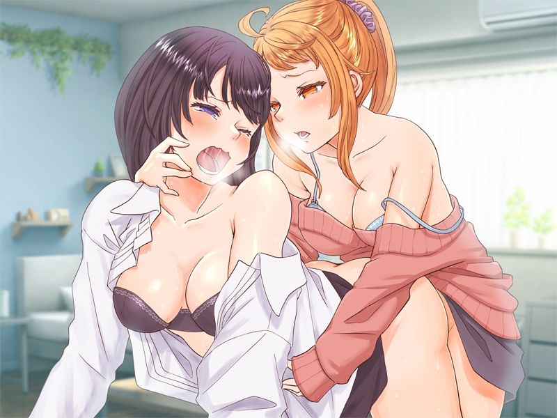 【百合・連続絶頂】大好きな先輩に酔った勢いで交尾ごっこ！【オホ声】 サンプル6ページ目