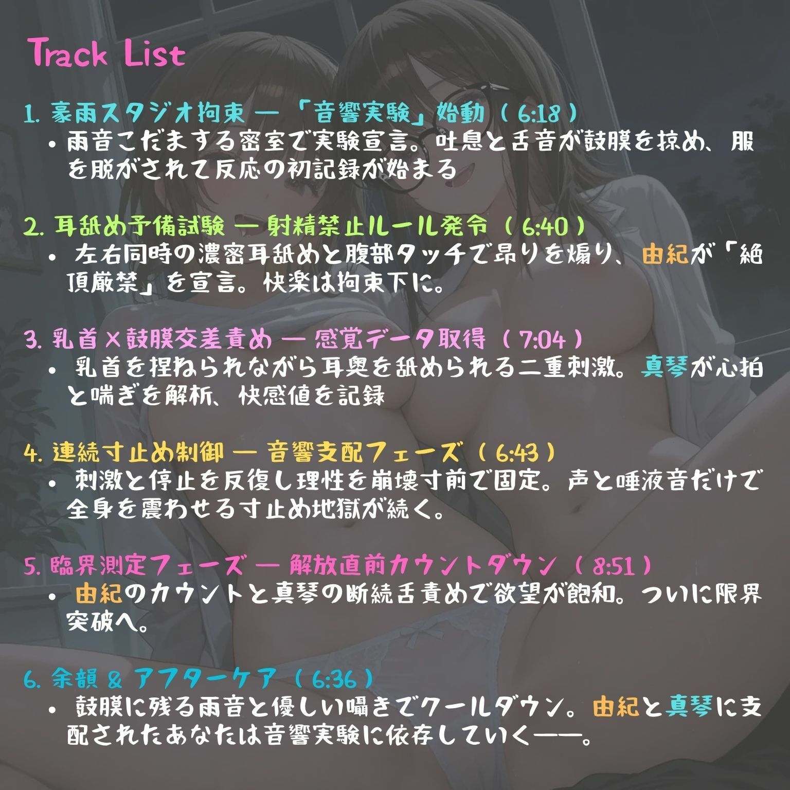 【寸止め注意♪】音響研究同好会の先輩2人からの限界射精管理で、イきたいのにイけない快楽実験開始★ サンプル4ページ目