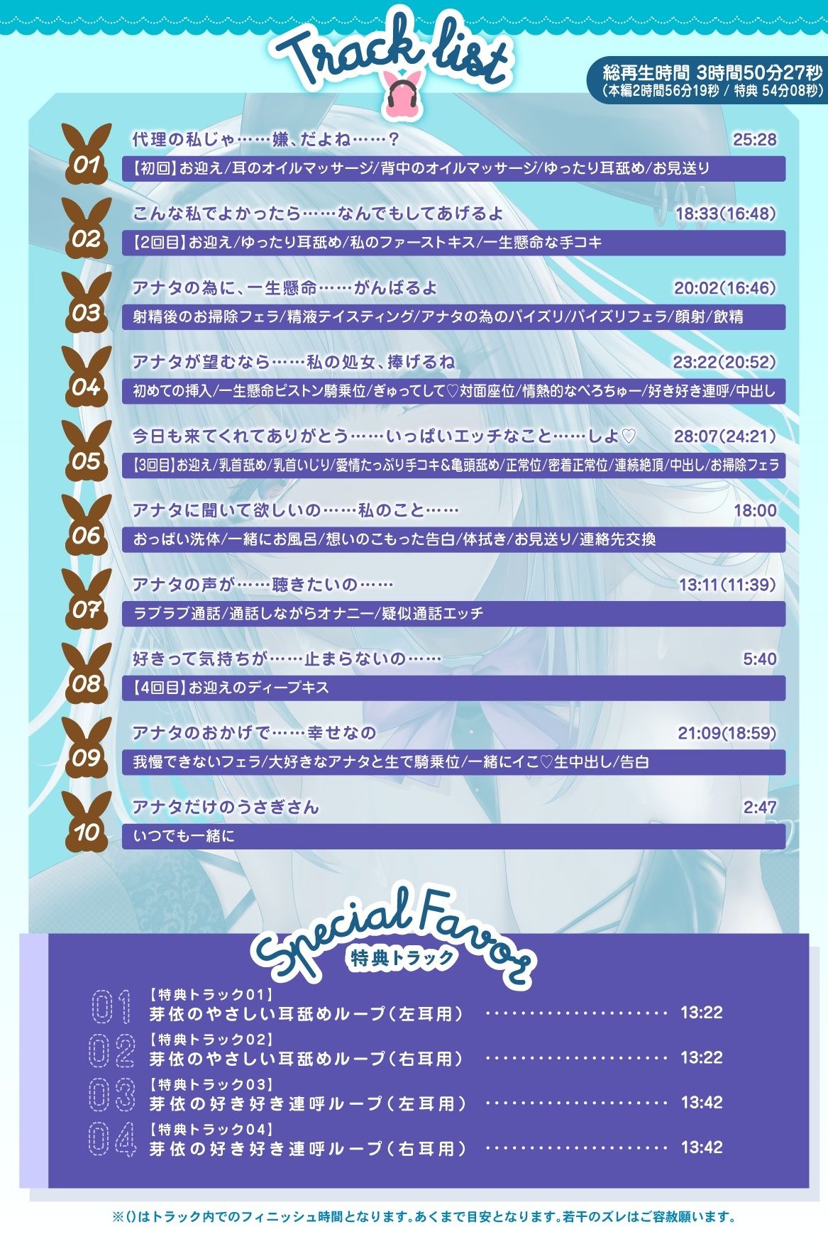 【全編約4時間×Live2D動画】えっちなバニーがお出迎え♪ 癒し処ゆるりらっくす 一途に頑張る素直クールなバニーさんと?好き?を感じる密着マッサージ♪ サンプル5ページ目