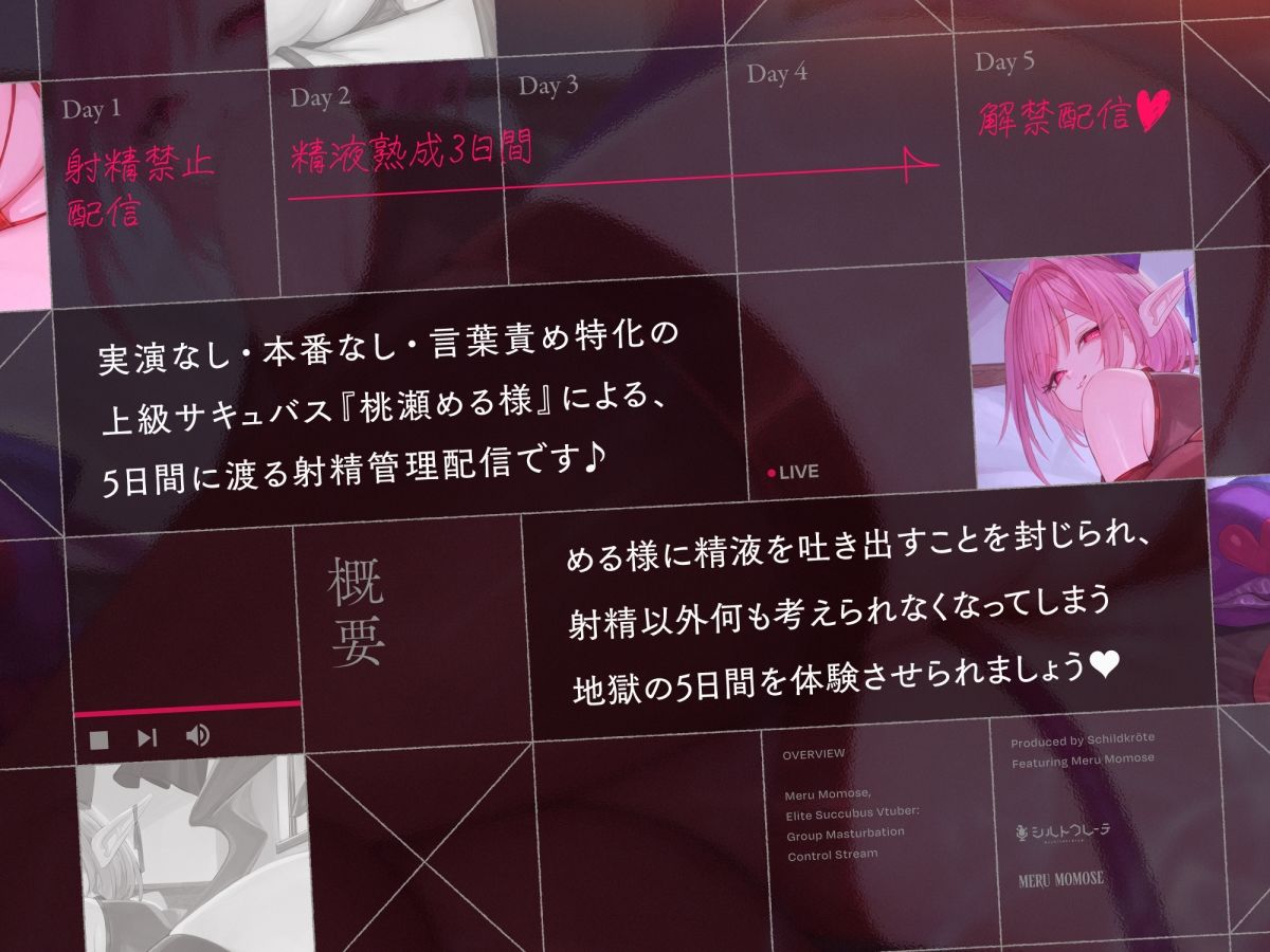 上級サキュバスVtuber桃瀬める様の集団射精管理配信 サンプル1ページ目