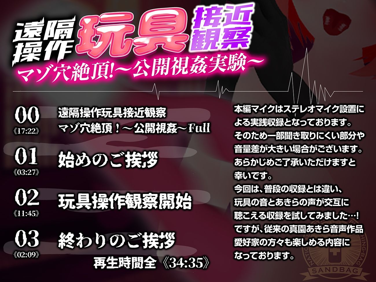 【実演収録】遠隔操作玩具接近観察☆マゾ穴絶頂！〜公開視姦〜【真園あきら/ハイレゾ音声】 サンプル3ページ目