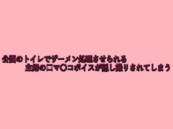 公園のトイレでザーメン処理させられる主婦の口マ〇コボイスが隠し撮りされてしまう