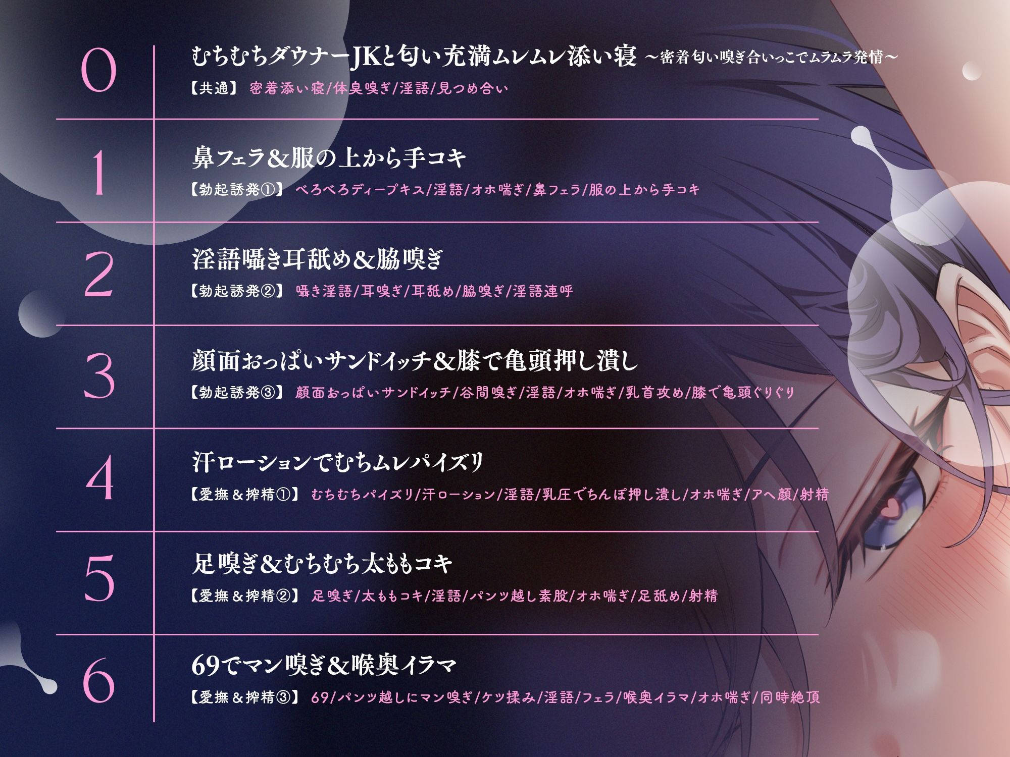 【添い寝パターン10，000通り↑↑】むち蒸れ汗っかきダウナーJKとひそオホ甘々添い寝えっちしまくり性活（はーと）「ねぇ…今日はどんなエッチする…？」 サンプル4ページ目