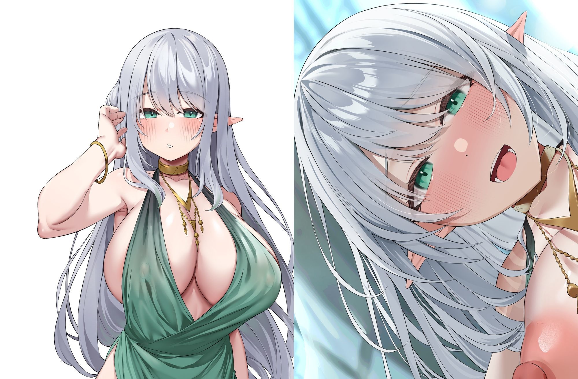 【8大特典】クールなエルフ姫の事務的ご奉仕〜次第にいちゃらぶH、本気のドスケベ超密着妊活からの孕ませへ発展していく話〜【KU100】 サンプル9ページ目