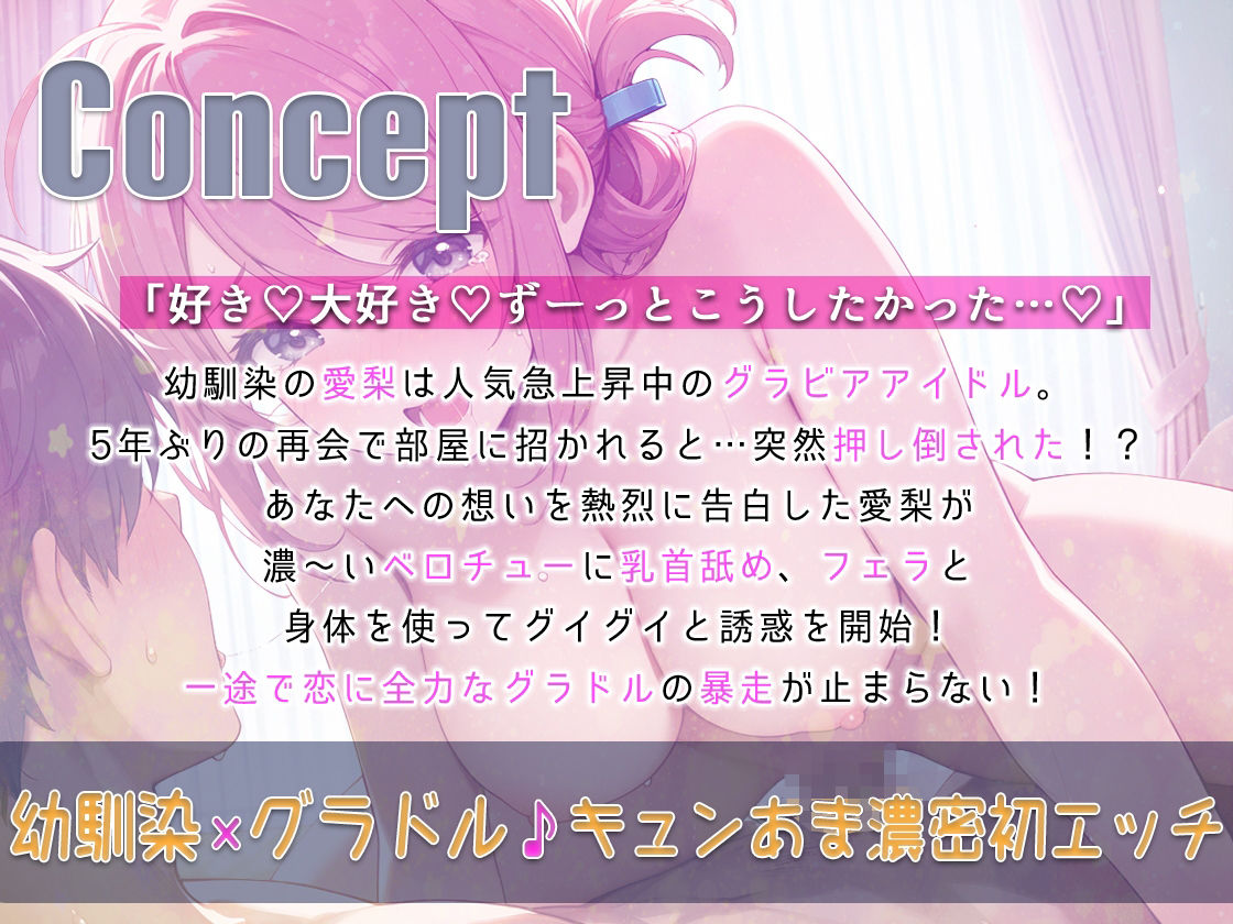 人気グラビアアイドルが幼馴染だった！部屋に呼ばれて「キミとエッチするのがずっと夢だったの」強引に迫られあまラブご奉仕！ サンプル1ページ目