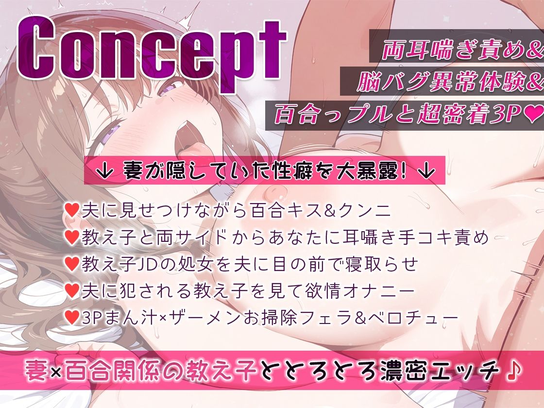 妻が教え子を夫に寝取らせ3P両サイド耳舐め耳囁き手コキ妻の目前教え子JDに生ハメ中出し【KU-100】 サンプル1ページ目