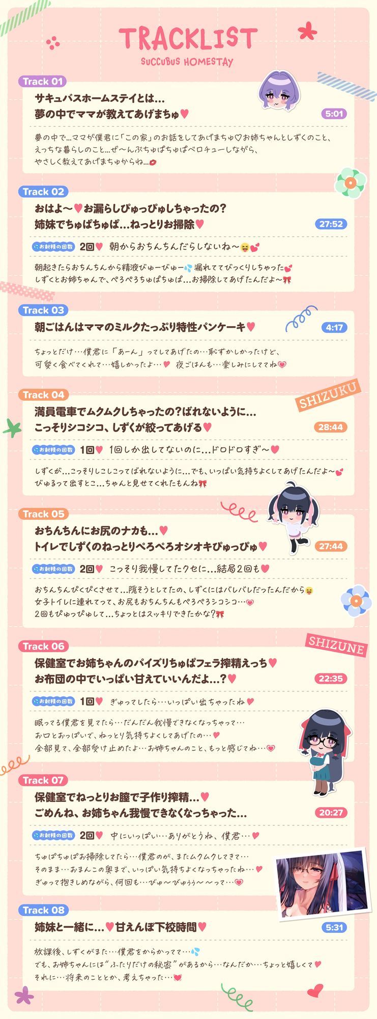【たっぷり5時間】サキュバスホームステイ 姉妹とねっとりイチャらぶ性活 お射精たっぷり中出しえっち編 サンプル5ページ目