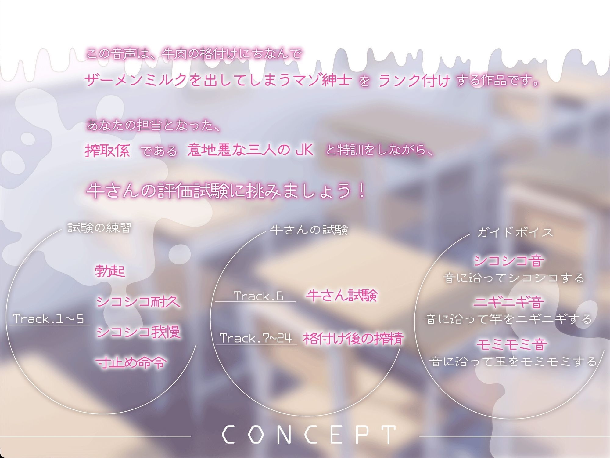 ［たっぷり長時間×マゾ査定×JKハーレム］ミルクだらだら格付けオナニー 君はどれくらい優秀な牛さんなのかな？ ほら。モ〜〜っと出せ♪ サンプル1ページ目