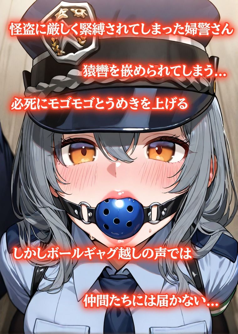 「むぐぅううう！」ボールギャグ噛まされ、縄で緊縛、こちょこちょくすぐり責め〜 正義の婦警が無様に溶ける夜！【猿轡ボイスあり】 サンプル1ページ目