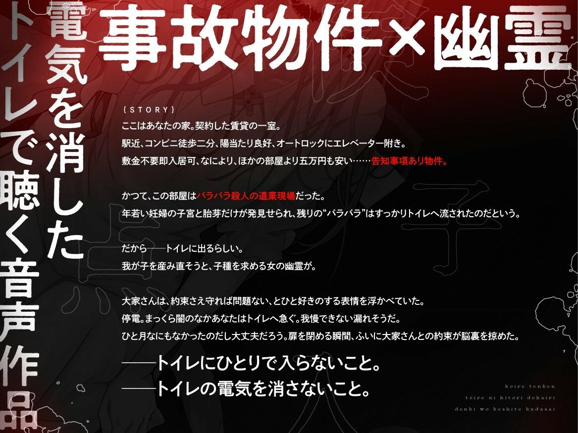 【本当に怖いエロ音声】子入レ点検〜トイレにひとりで入り電気を消してください〜 サンプル2ページ目